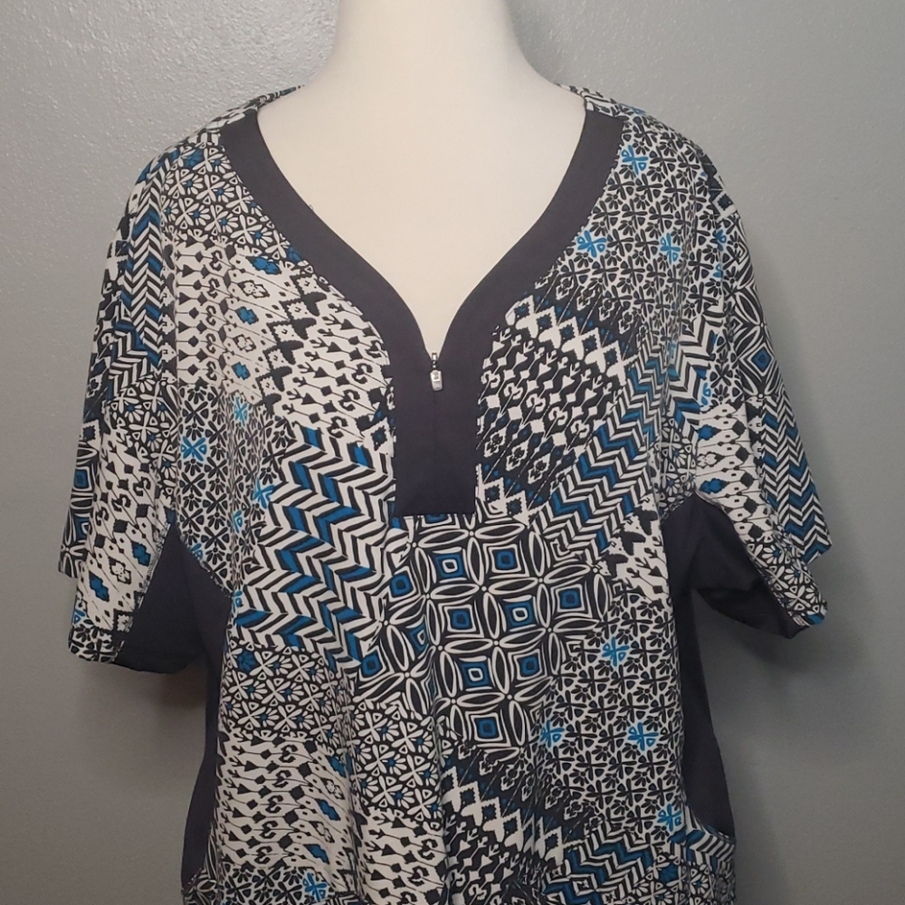 Premiere Healing Hands Scrub Top 3XL Geometric